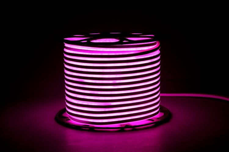 Cinturón de luz rosa flexible de un solo lado
