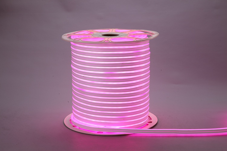Cinturón de luz rosa flexible de doble cara