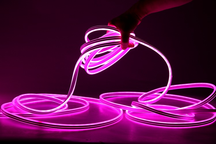 Cinturón de luz rosa flexible de doble cara