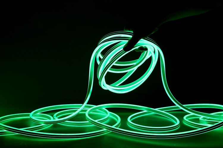 Cinturón de luz verde flexible de doble cara