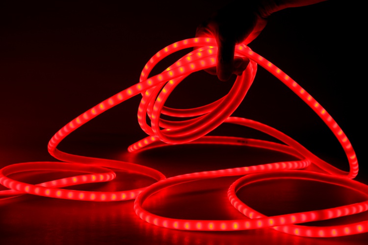 Bande lumineuse rouge flexible ronde