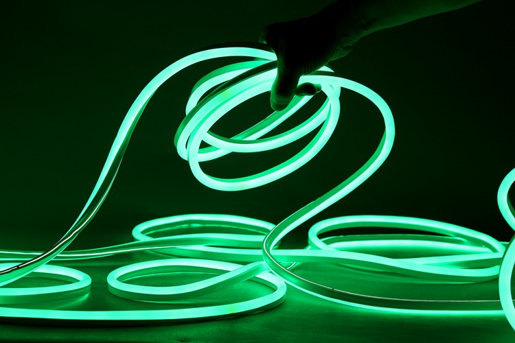 Lampe à bande verte flexible d'un côté