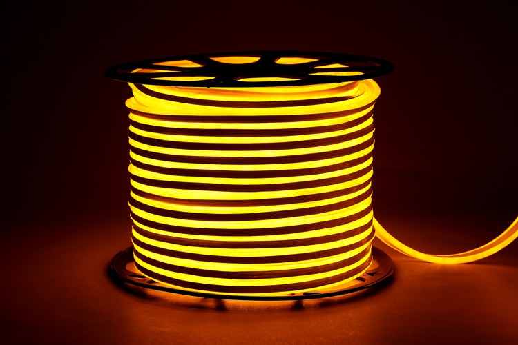 Односторонняя гибкая жёлтая штриховая лампа